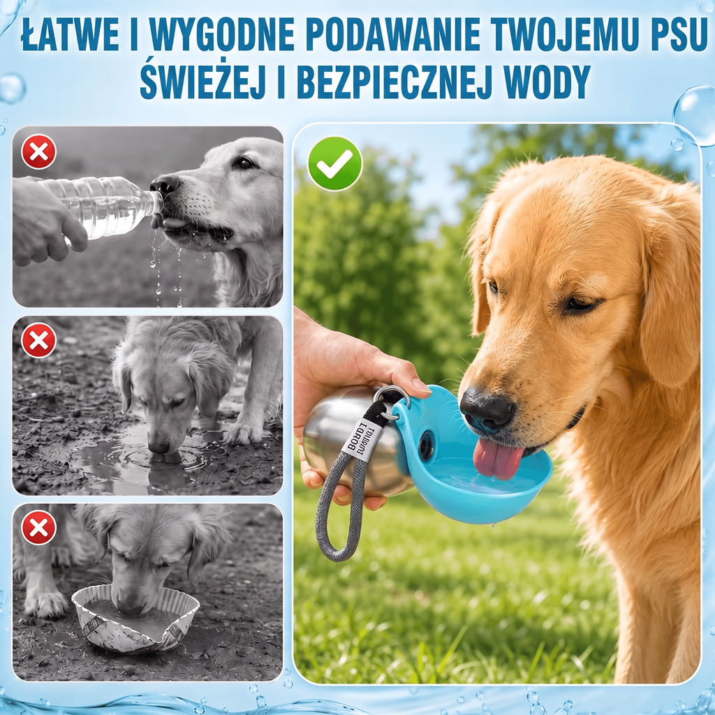 PawDrop-Składane Poidło dla Psa 2w1
