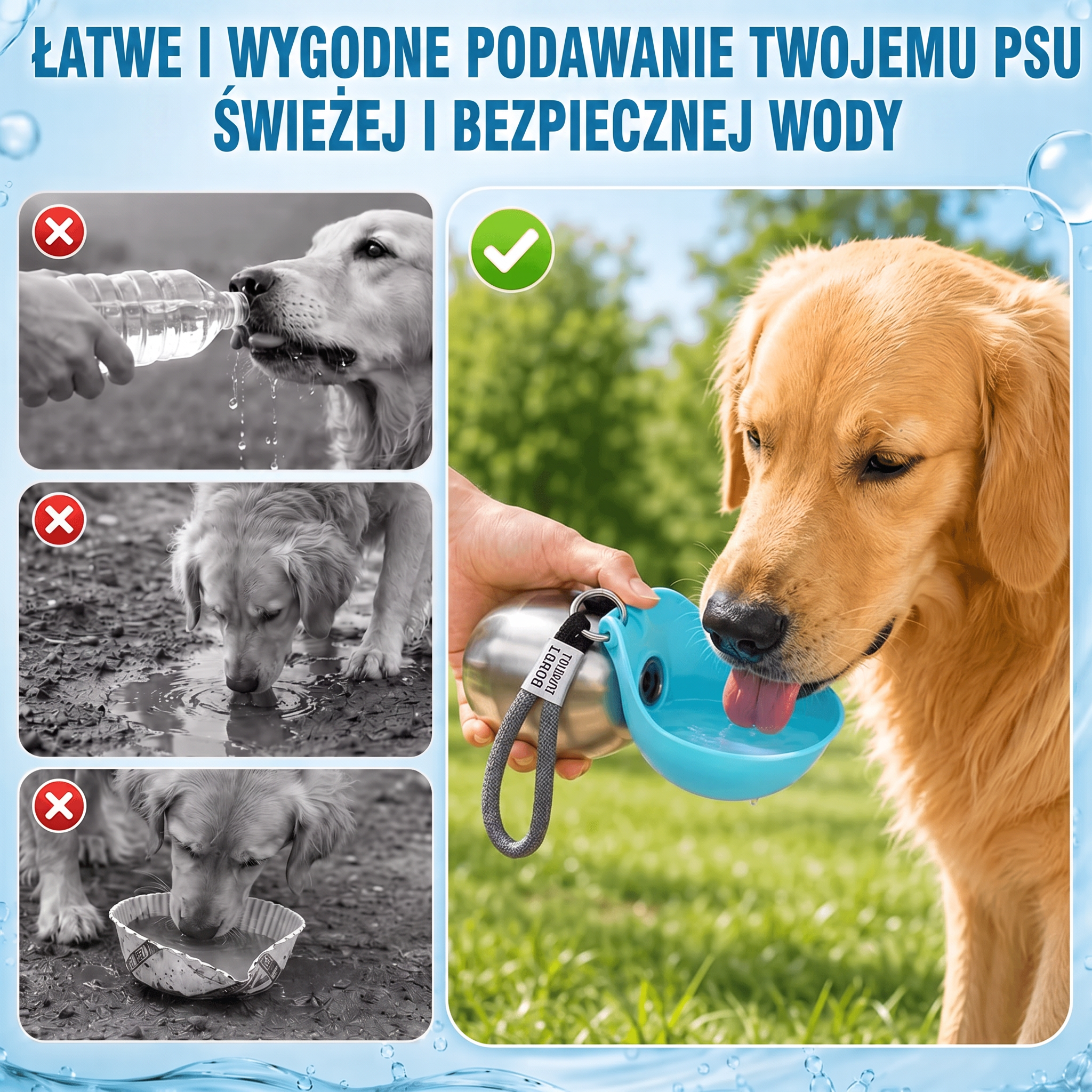 PawDrop-Składane Poidło dla Psa 2w1
