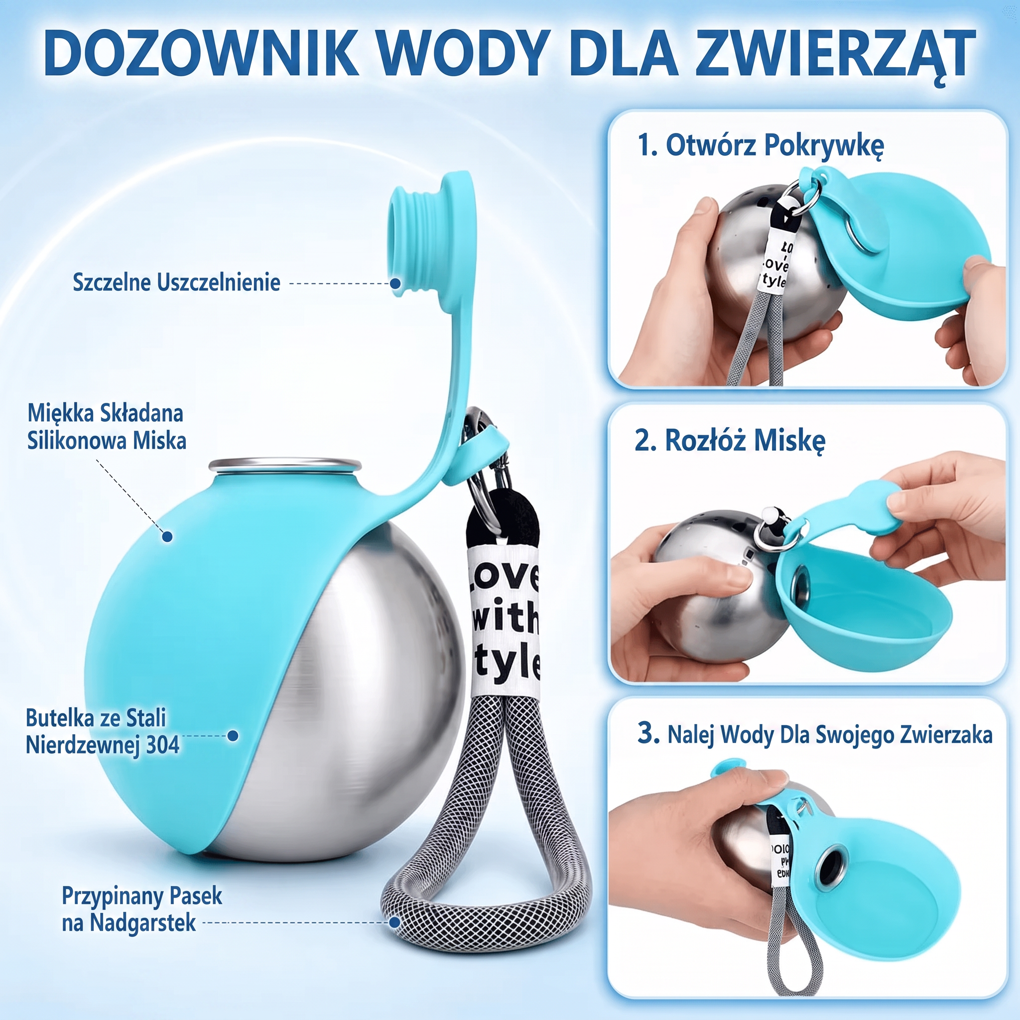 PawDrop-Składane Poidło dla Psa 2w1
