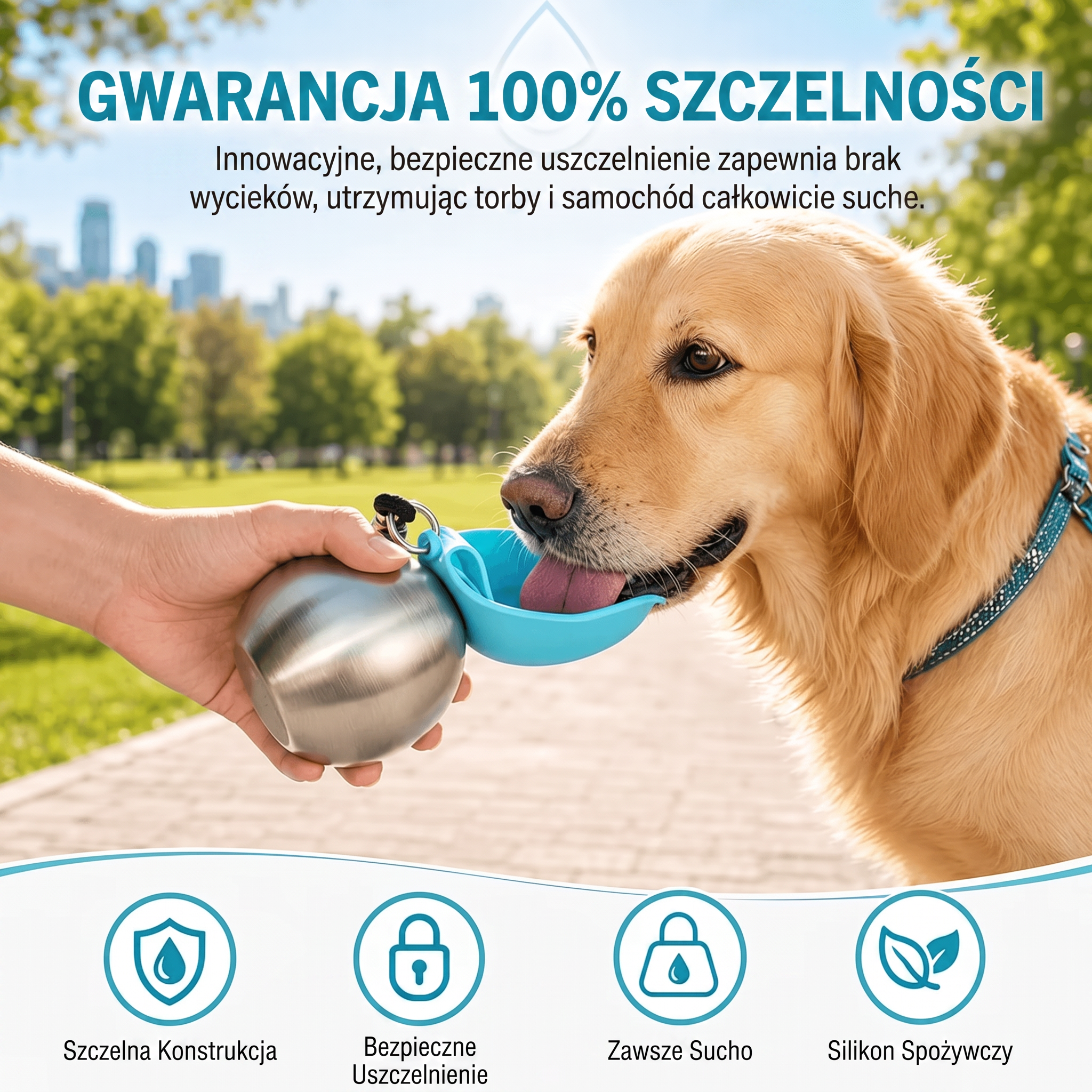 PawDrop-Składane Poidło dla Psa 2w1